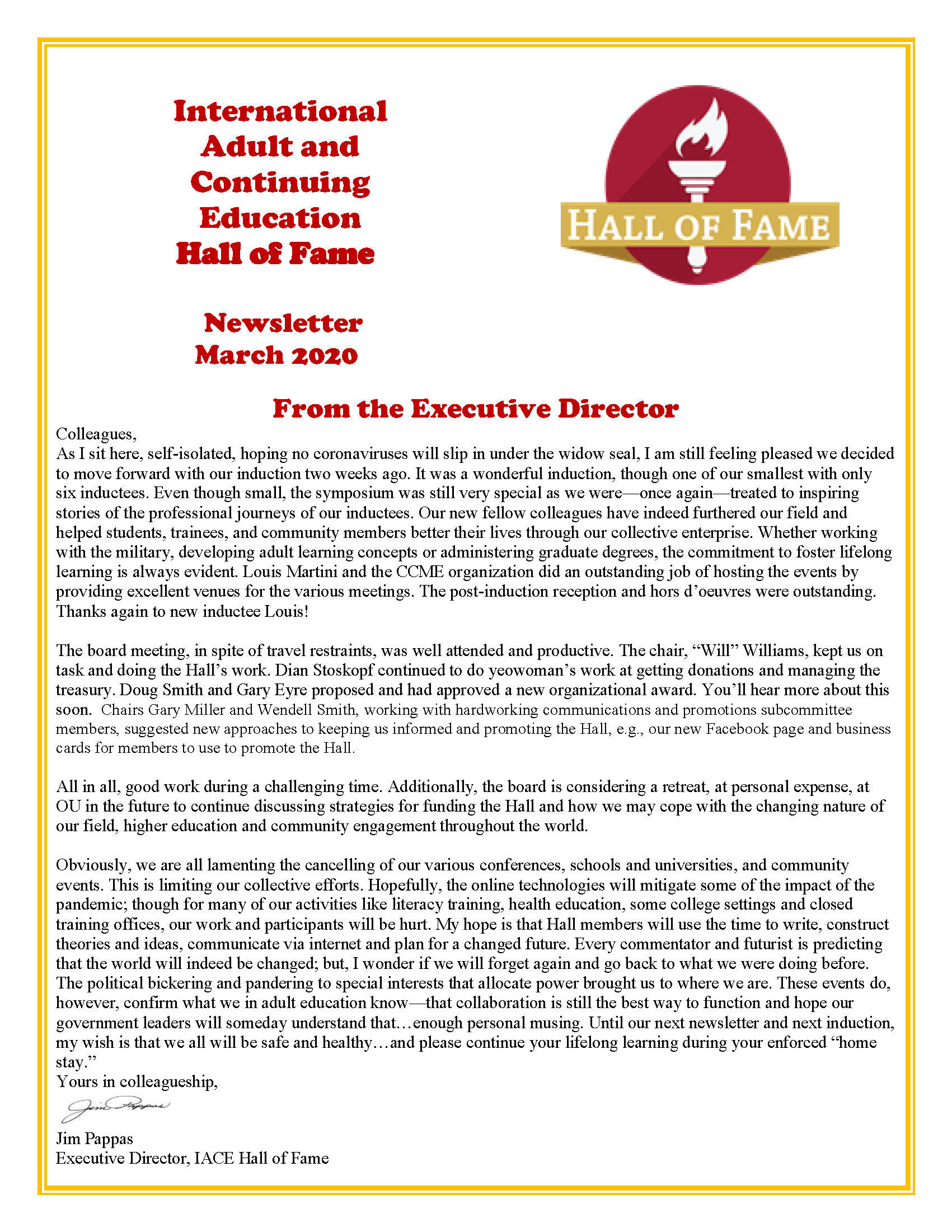 March 2020 Newsletter Cover